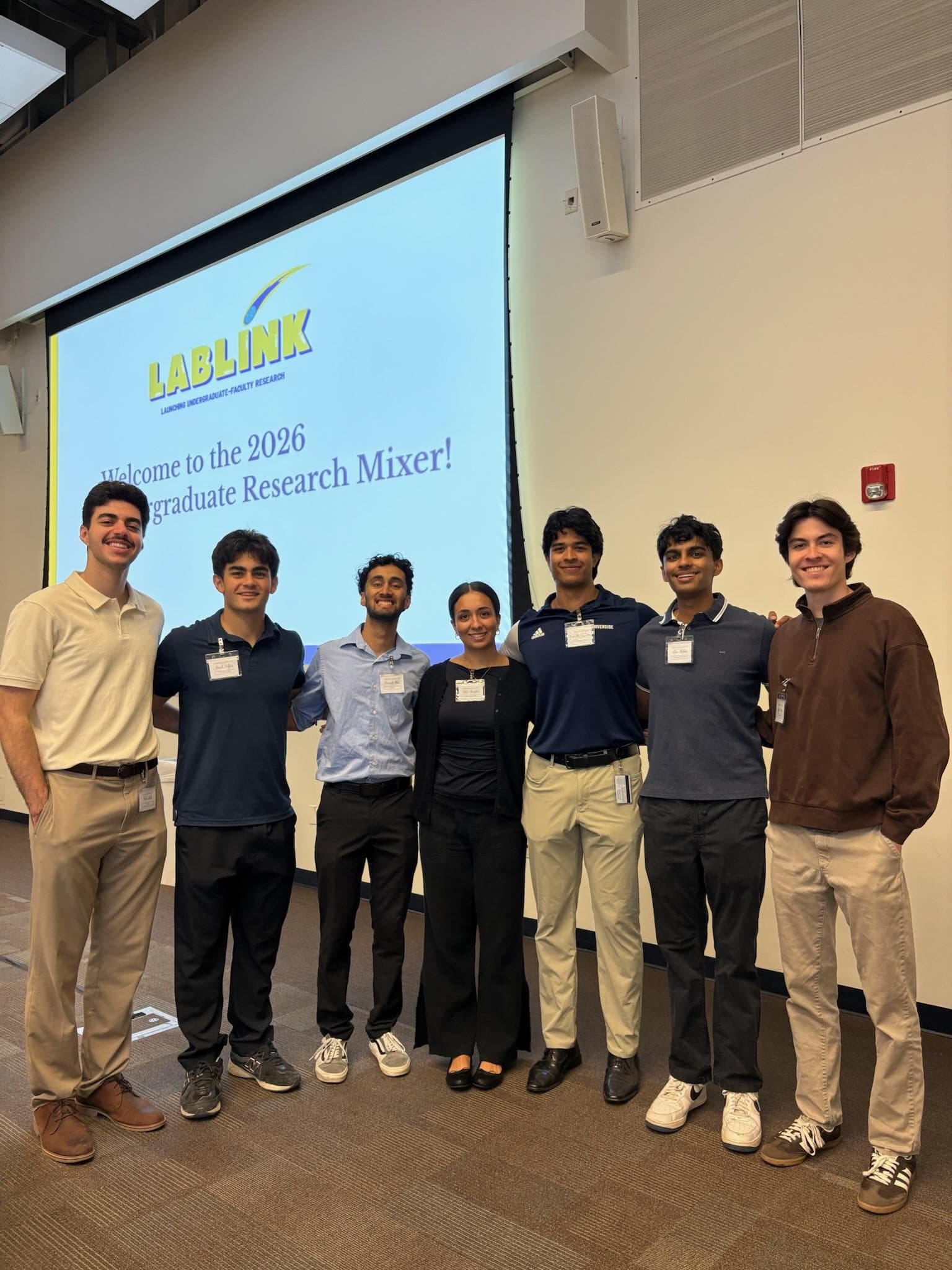 LabLink student organizers standing together at the 2026 Undergraduate Research Mixer